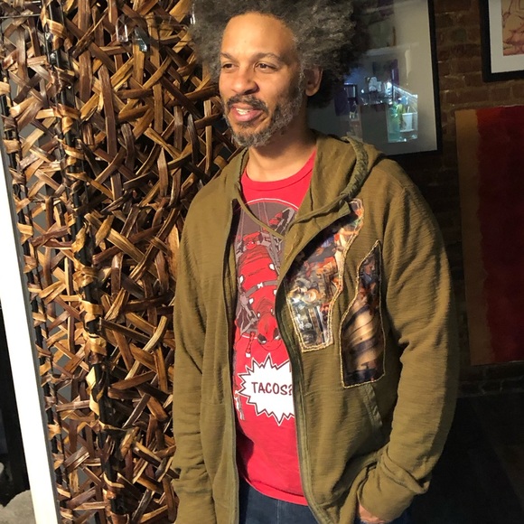 1 of 1 green Hoodie Cathedral print motif chain Large - Picture 11 of 12